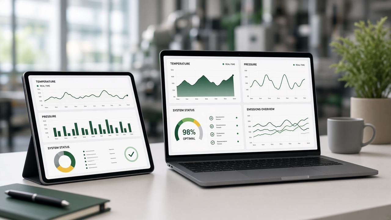 SMOKECUT IoT izleme paneli tablet ve laptop görünümü